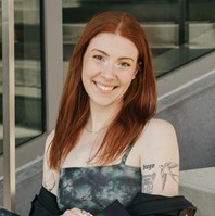 Person sitting on steps